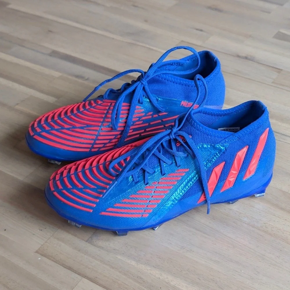 Adidas Predator Edge.3 FG Soccer Cleats Blue Turbo Red Youth Size 5.5 NEW